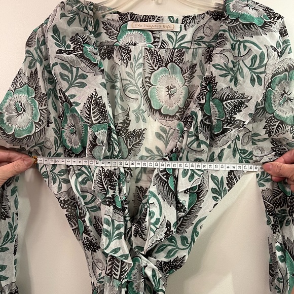 The Vampire's Wife Devastator Floral Cotton Chiffon Maxi Wrap Dress - Picture 6 of 7